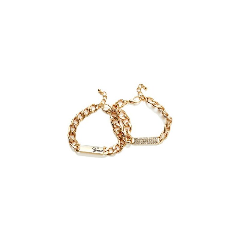 Guess Náramek Lia Gold-Tone ID Bracelet Set