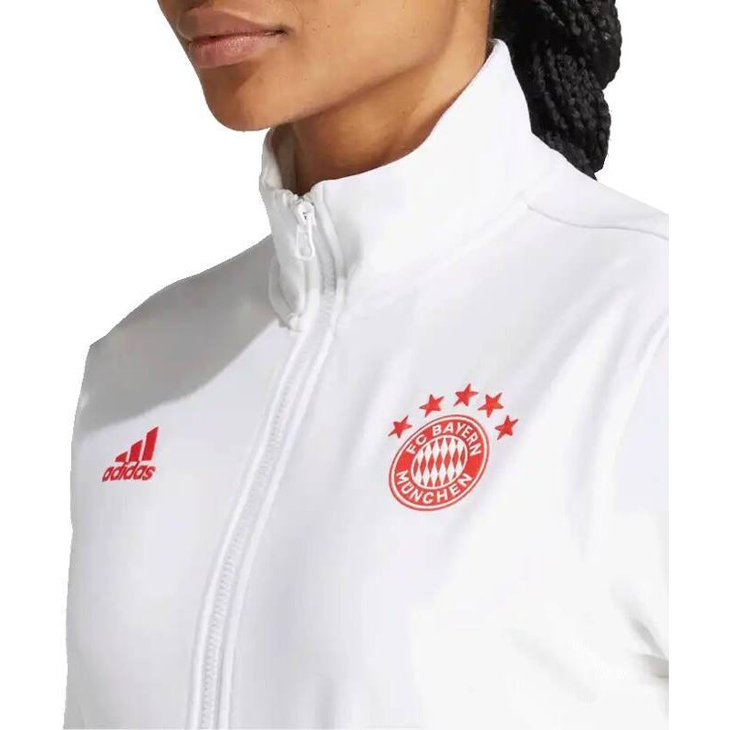 Dámská fotbalová bunda Adidas FC Bayern 23/24 Anthem bílá