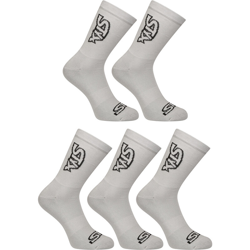 5PACK ponožky Styx vysoké šedé (5HV1062)