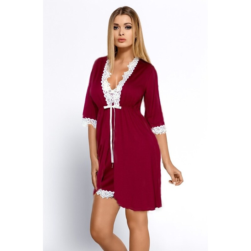 Dámský župan Hamana Madlen gown bordo 93421855