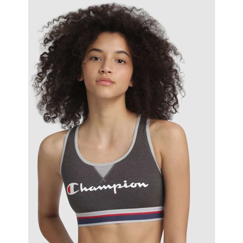 Sportovní podprsenka CHAMPION CROP TOP AUTHENTIC šedá tmavě 93422203