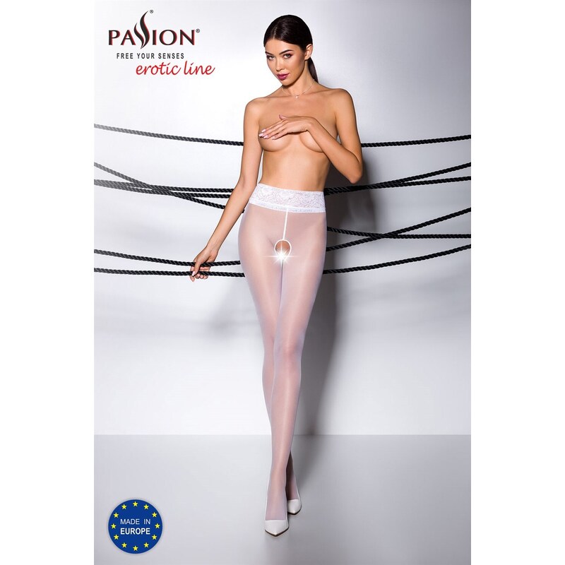 Passion TI Open 008 white - Punčocháče 93422062
