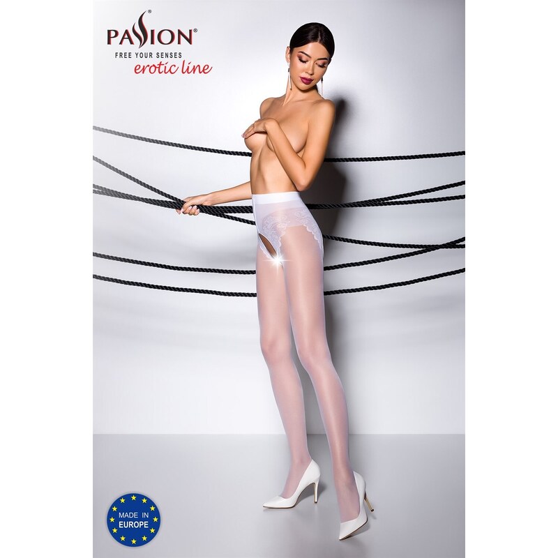 Passion TI Open 006 white - Punčocháče 93422139