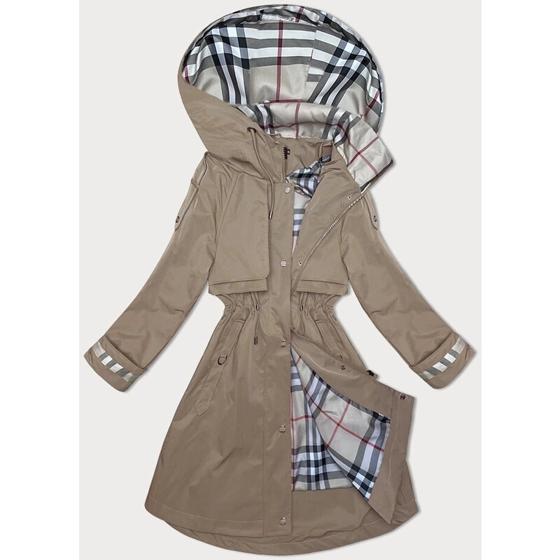 Dámská tenká parka s kapucí BH Forever light khaki(3) (BH-2403) 90810784