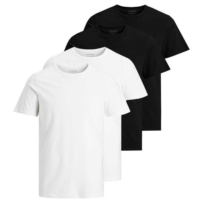 JACK & JONES Tričko černá / bílá