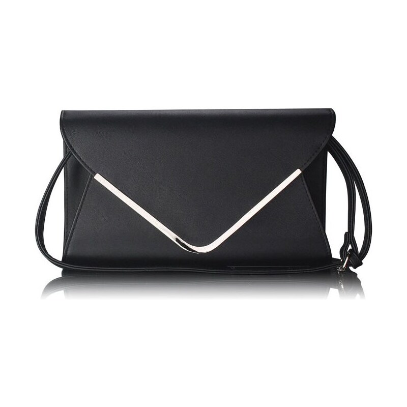 LS Fashion Elegantní černá kabelka-psaníčko LSE00166B černá