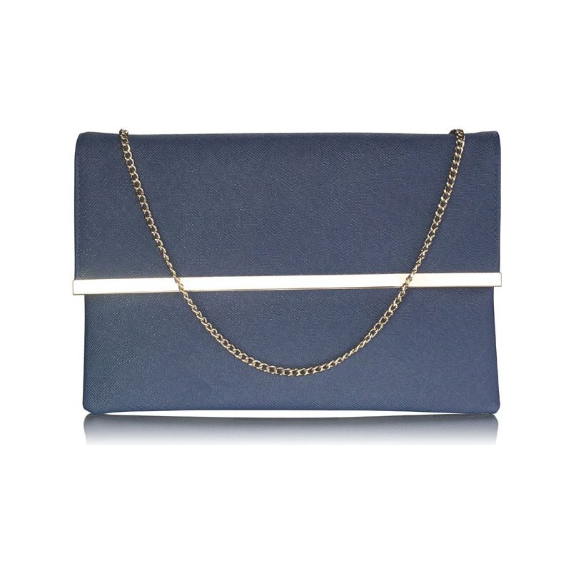 Luxusní modré listové psaníčko LS Fashion 0279 modrá