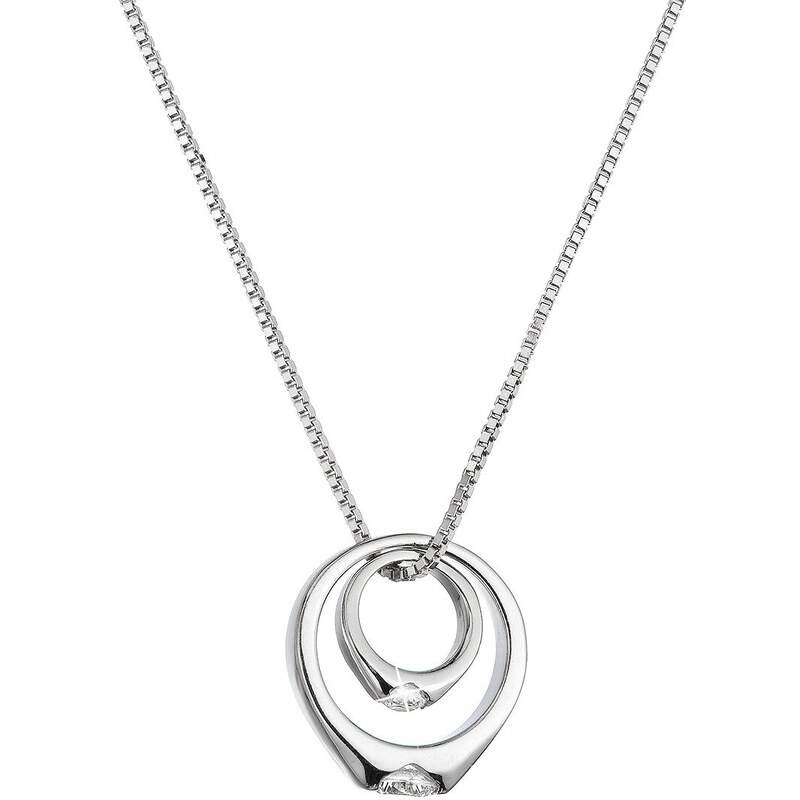Stříbrný náhrdelník s prstýnky 12096.1 crystal