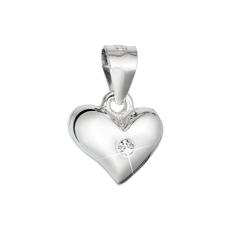 Stříbrný přívěsek srdce se zirkonem 14039.1 crystal