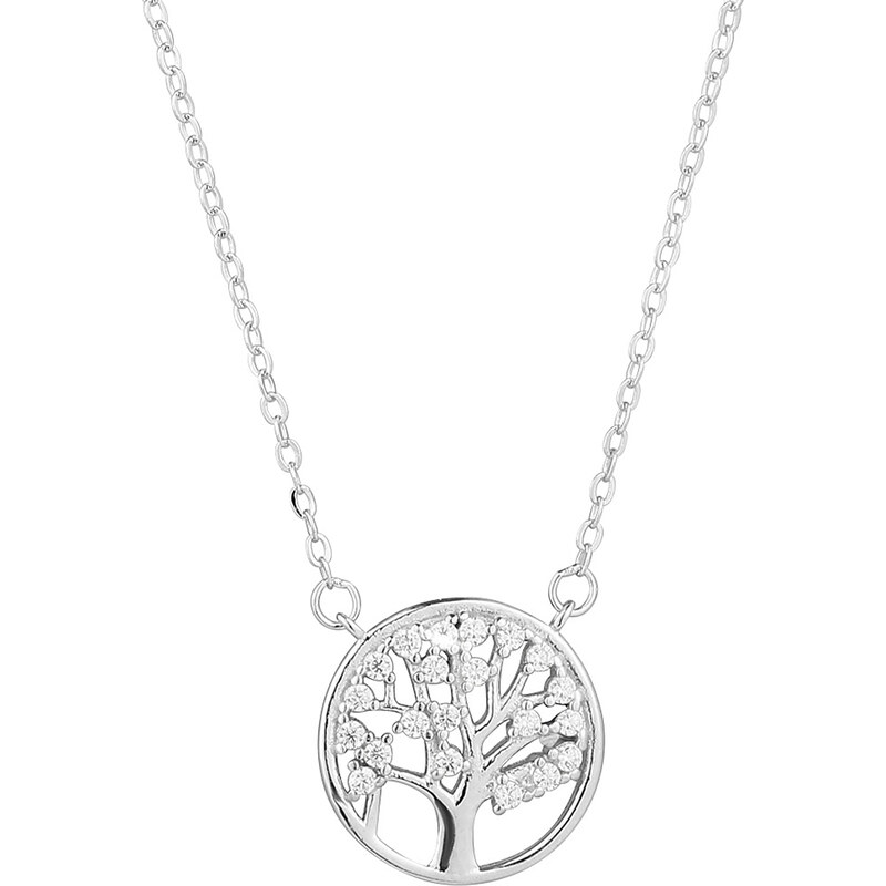 Stříbrný náhrdelník strom života se zirkony 12097.1 crystal 93451058