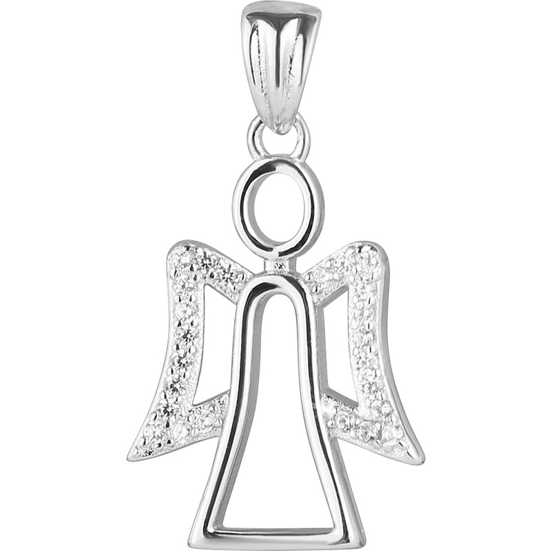 Stříbrný přívěsek anděl s křídly ze zirkónů 14042.1 crystal 93451090
