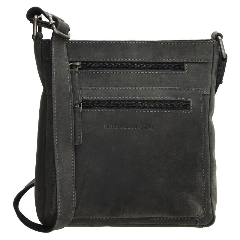 Hide & Stitches Černá kožená crossbody kabelka „Anne“ 93453413