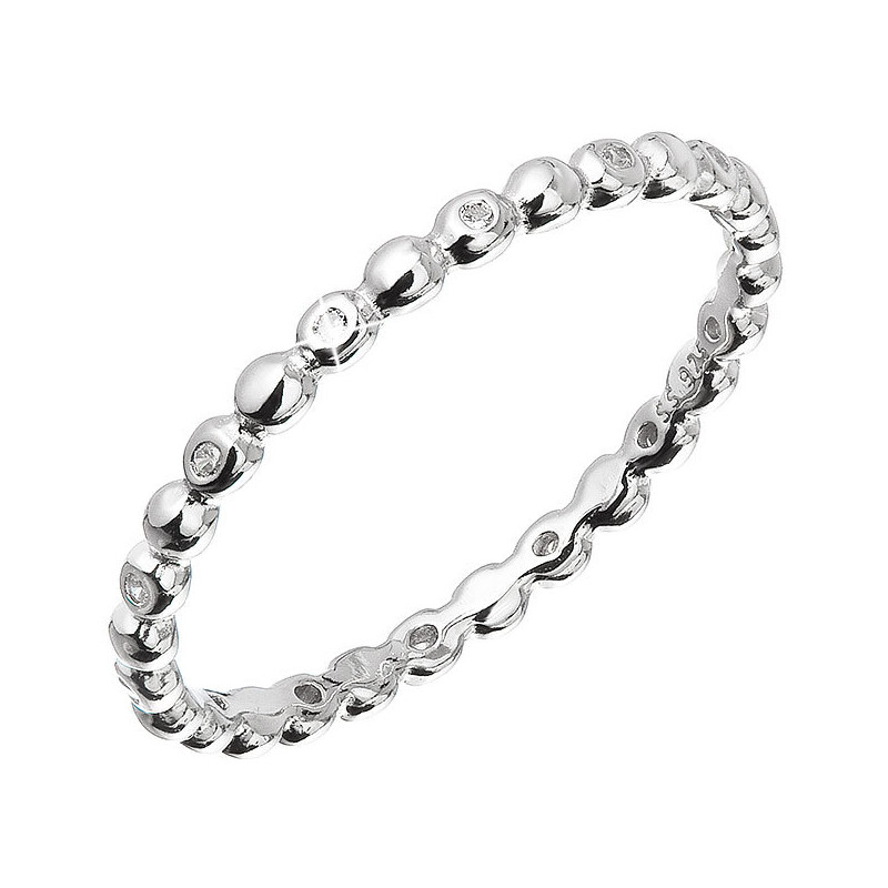 Stříbrný prsten vzorovaný se zirkonky 15005.1 crystal