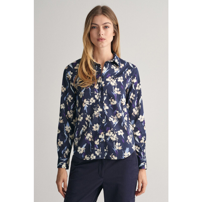 KOŠILE GANT REG FLORAL PRINT COT VOILE EVENING BLUE