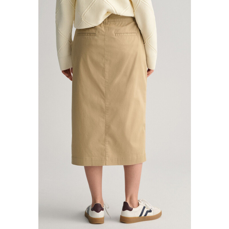 SUKNĚ GANT CHINO SLIT SKIRT DARK KHAKI