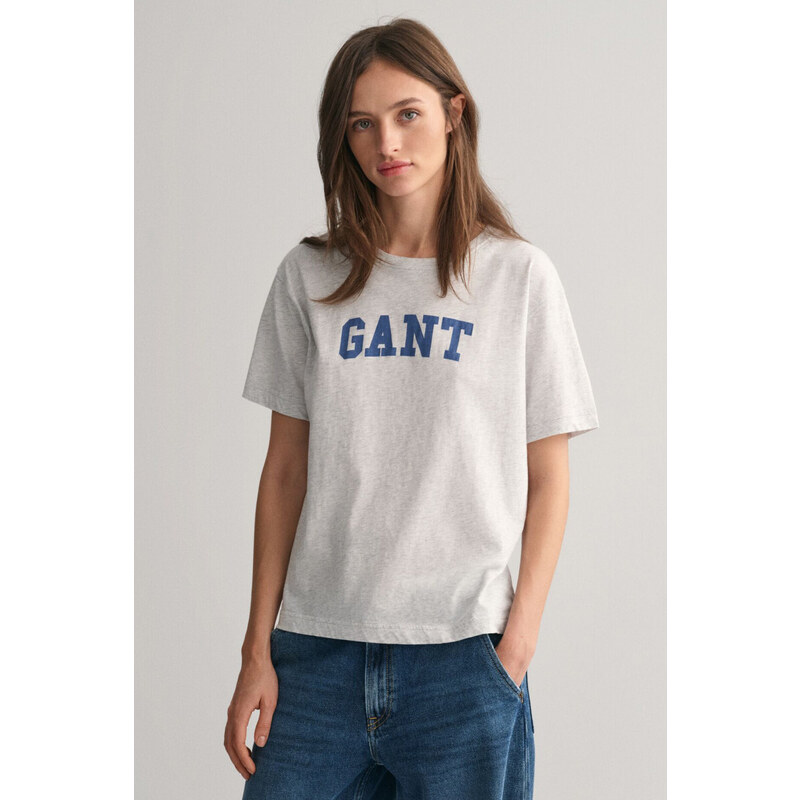 TRIČKO GANT REL GRAPHIC SS T-SHIRT PALE GREY MELANGE 93464166