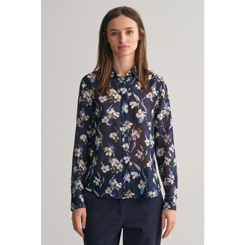 KOŠILE GANT REG FLORAL PRINT COTTON SILK SILK EVENING BLUE