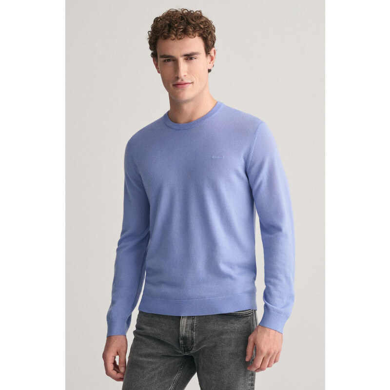 SVETR GANT EXTRAFINE MERINO WOOL C-NECK GENTLE BLUE