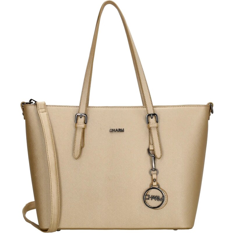 Charm London Zlatá velká shopper kabelka přes rameno „Misty“