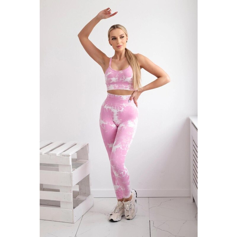 MladaModa Sportovní set topu s ramínky a push-up legín model 82378 93559591