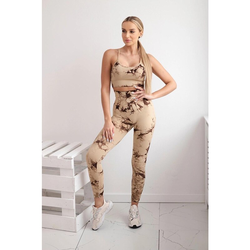 MladaModa Sportovní set topu s ramínky a push-up legín model 82378 93559593