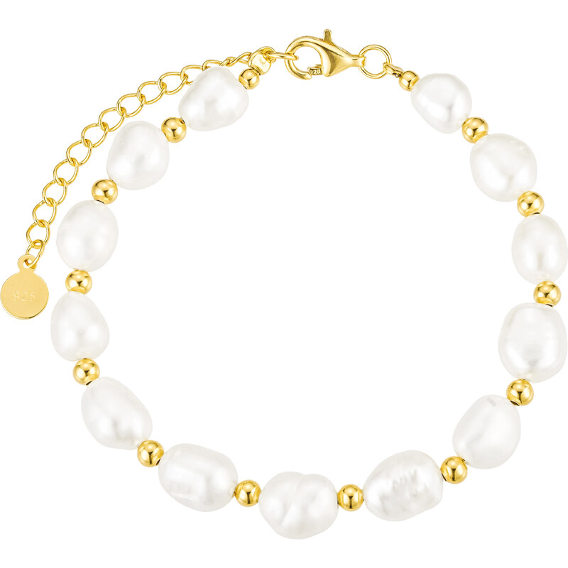 Olivie Stříbrný perlový náramek GOLD 8803