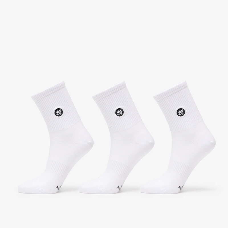 FTSHP Ponožky Footshop Short Socks 3-Pack White 39-42