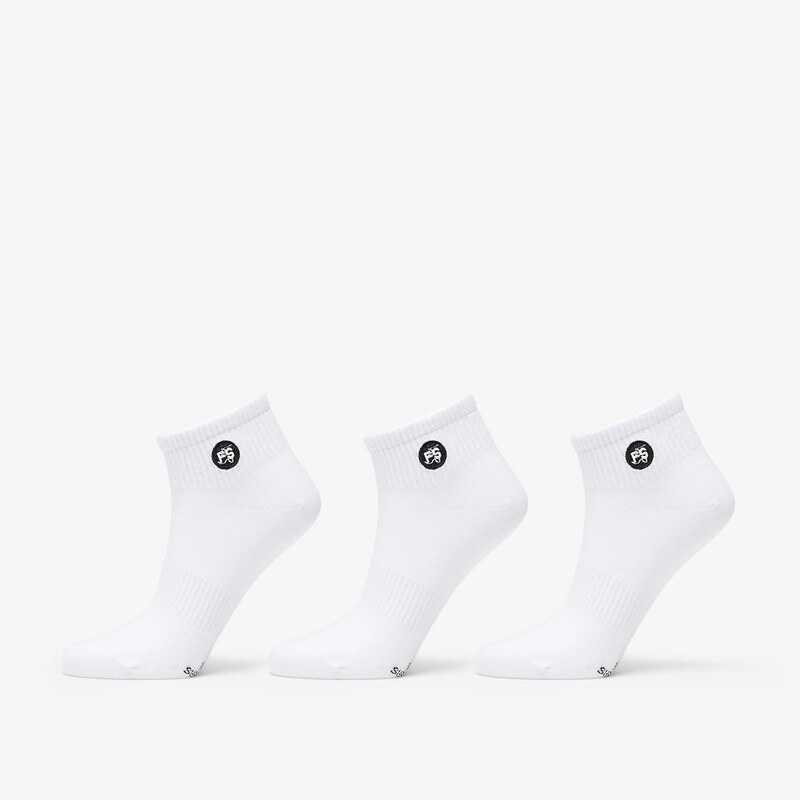 FTSHP Ponožky Footshop Ankle Socks 3-Pack White 39-42