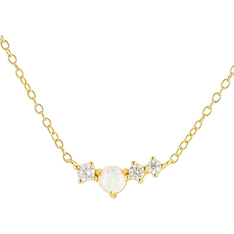 Olivie Stříbrný náhrdelník s opálem GOLD 8866
