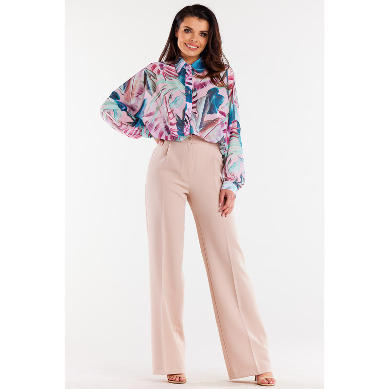 Awama Womans Shirt A513 Pink/Flowers 95289582