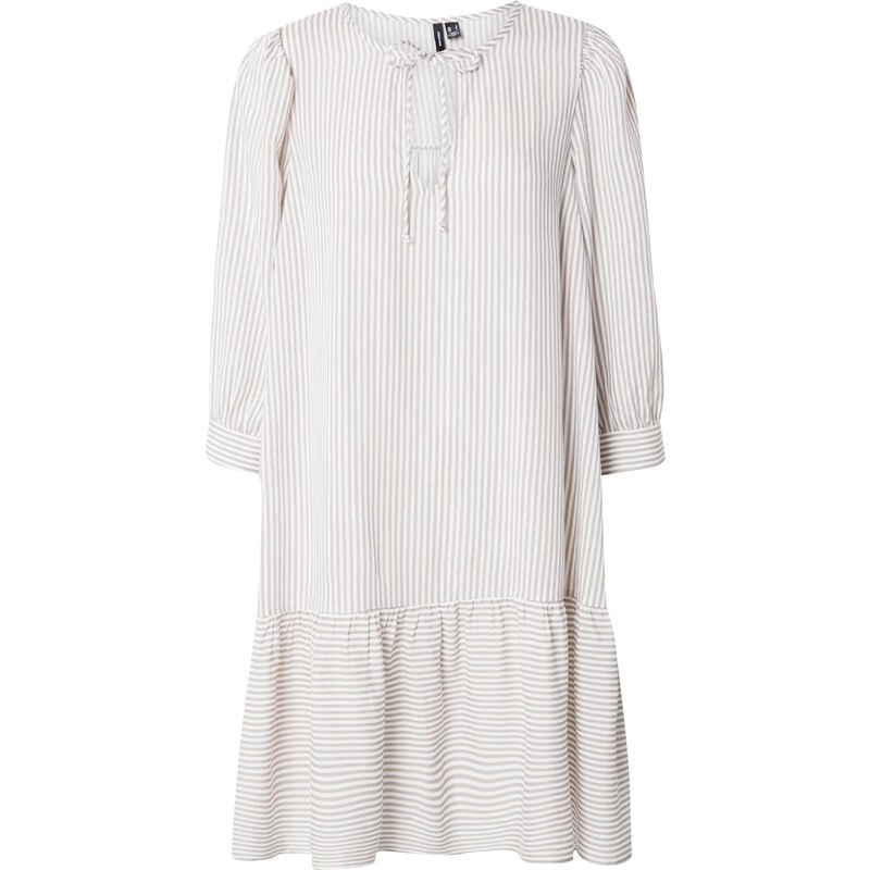 VERO MODA Šaty VMBUMPY tmavě béžová / bílá