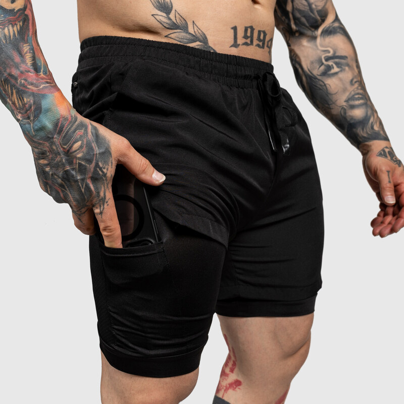 Funkční šortky Iron Aesthetics SweatPro 2in1, černé