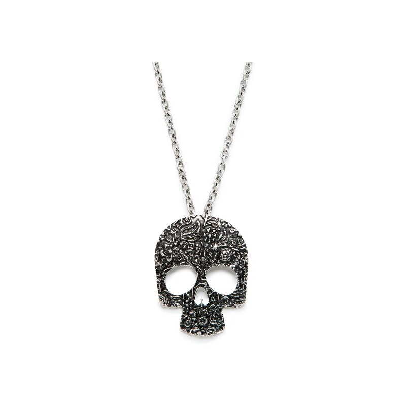 Mango Engraved skull necklace