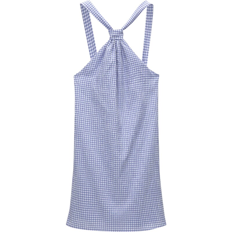 Pull&Bear Šaty modrá džínovina / pastelová modrá / bílá