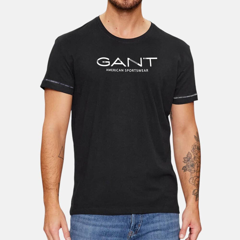 Pánské černé triko Gant 55853