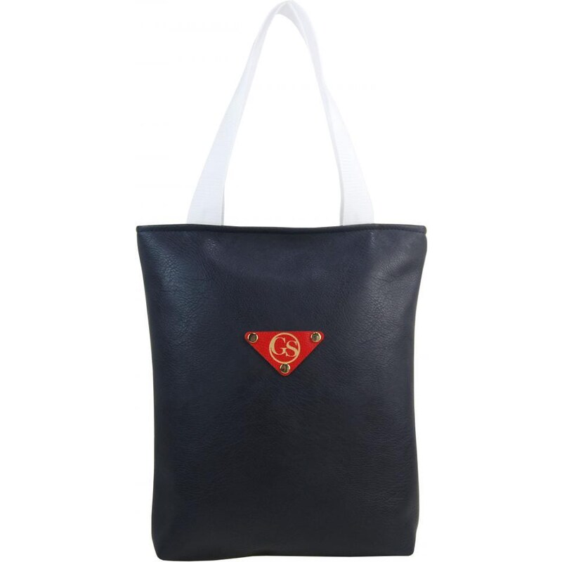 GROSSO Velká modrá měkká shopper dámská kabelka s látkovými uchy