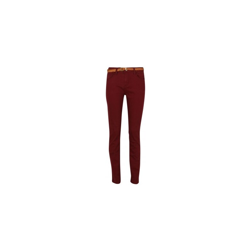 Soul Cal SoulCal Belted Twill Womens Trousers, merlot
