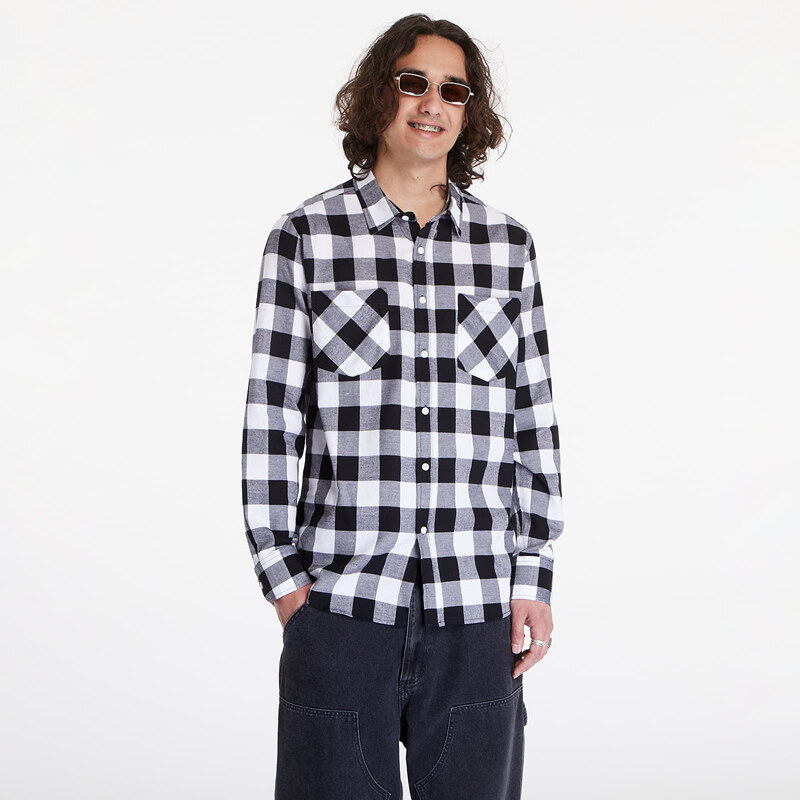 Košile Urban Classics Checked Flanell Shirt Black/ White S