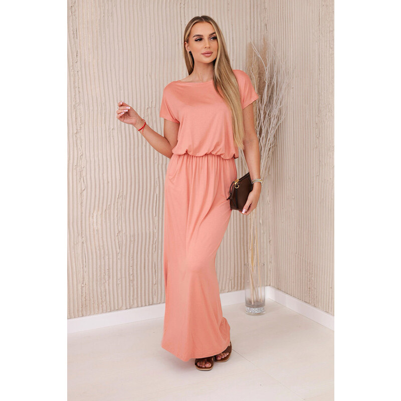 Fashionweek Dlouhé maxi šaty z viskózy s kapsami K9464 88097488