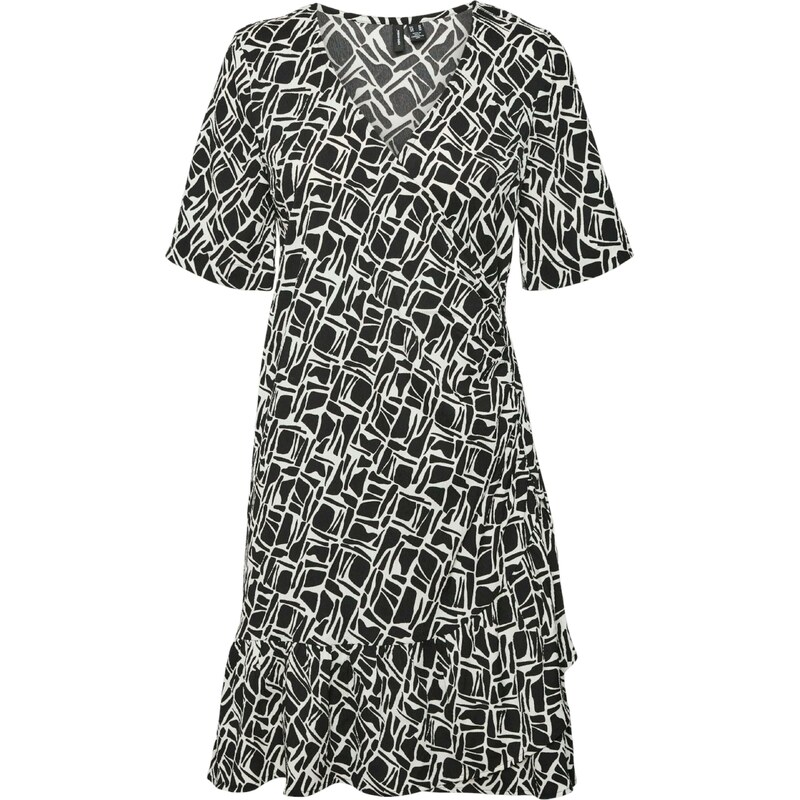 VERO MODA Šaty VMPAGE černá / bílá
