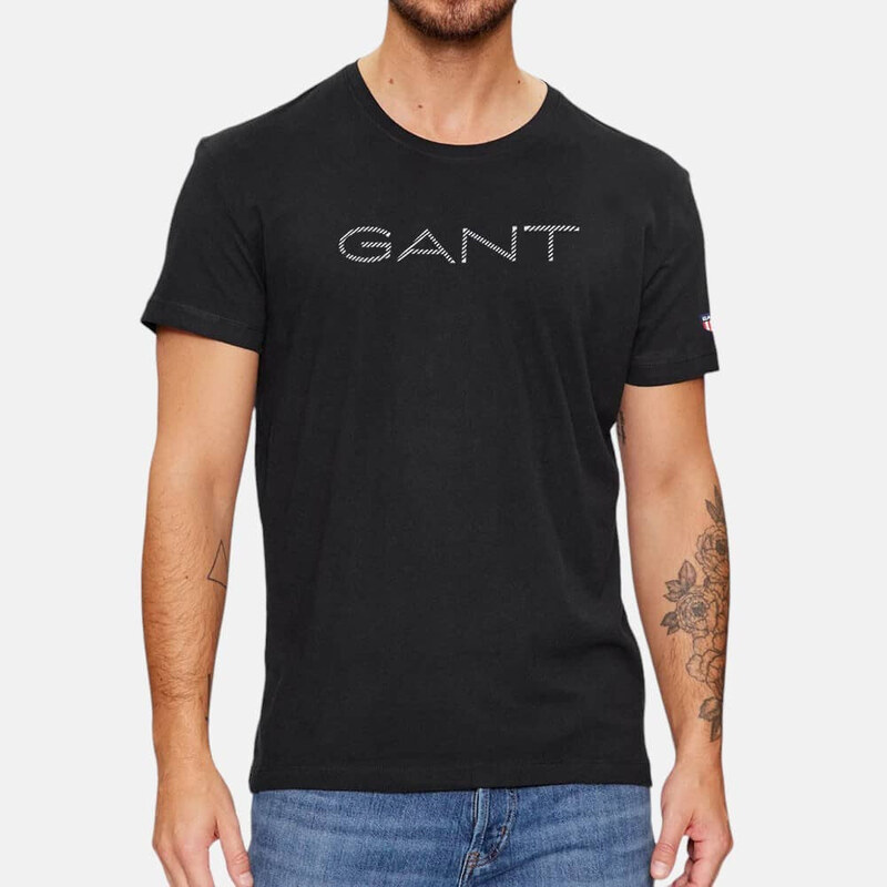 Pánské černé triko Gant 55855