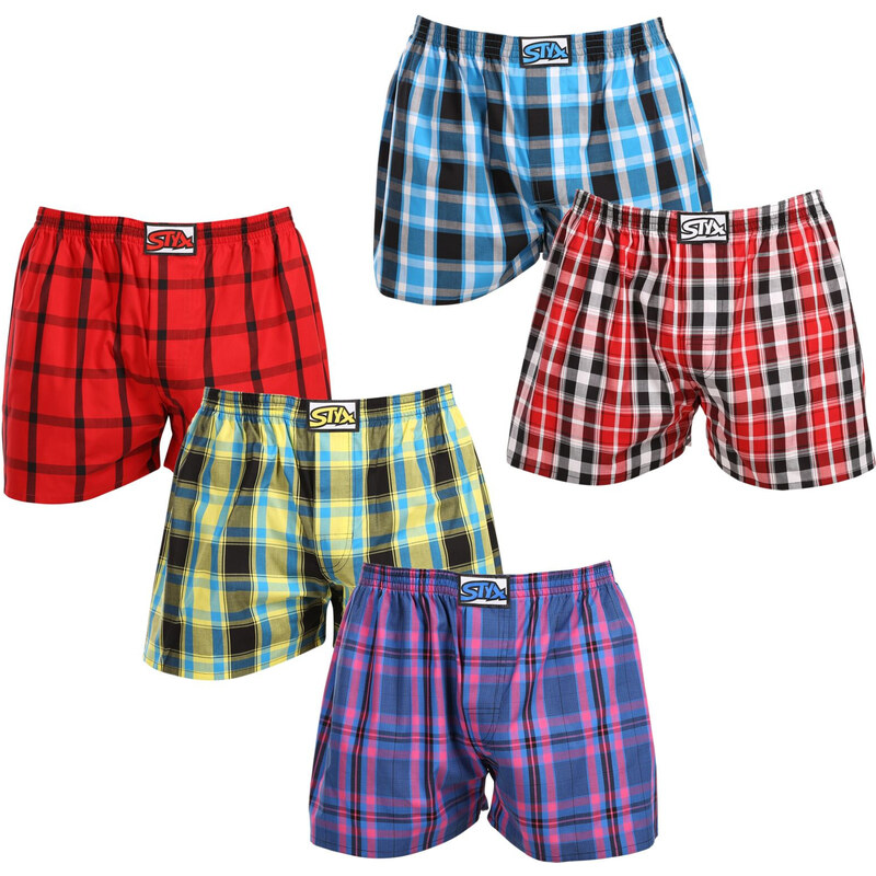 5PACK pánské trenky Styx klasická guma vícebarevné (5A103135)