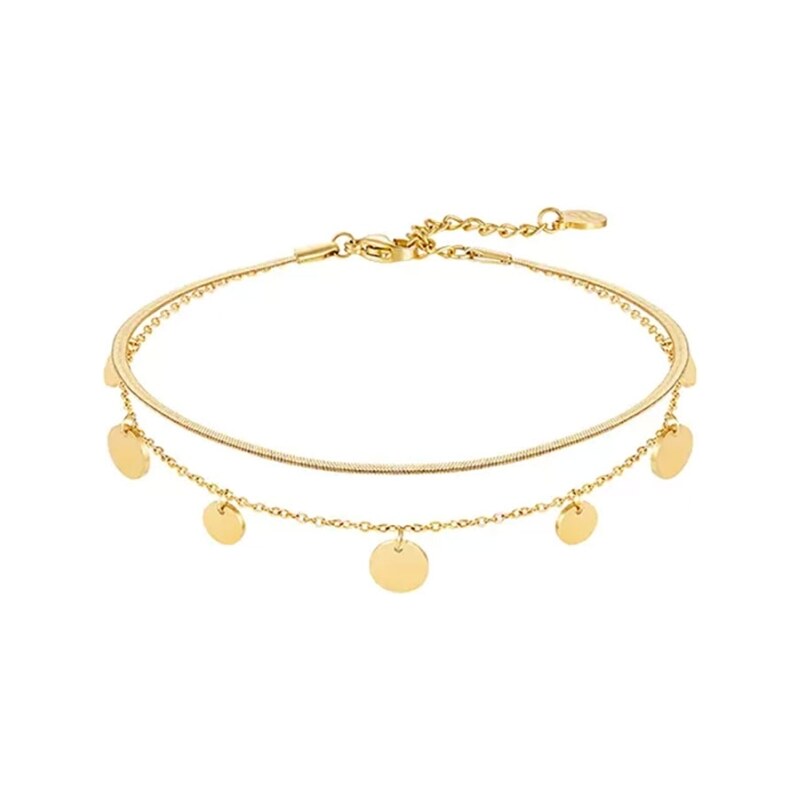 JAY Dvojitý náramek na nohu Estelle Gold - chirurgická ocel 93803680