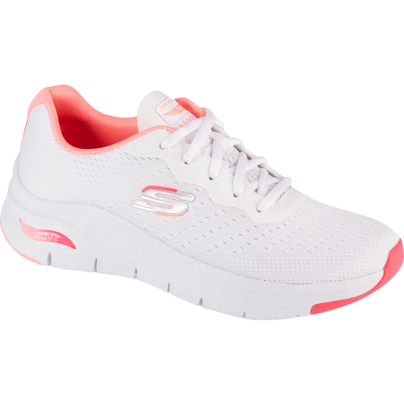 Bílo-korálové dámské tenisky Skechers Arch Fit - Infinity Cool