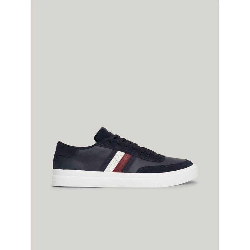 Tmavě modré pánské kožené tenisky Tommy Hilfiger - Pánské