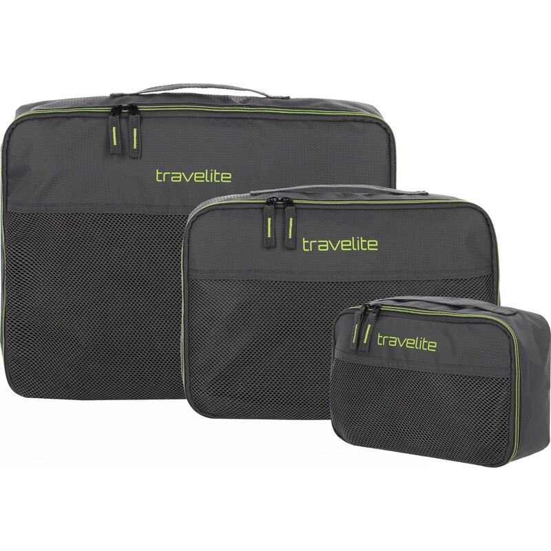 Cestovní organizéry Travelite Packing Cubes S,M,L Anthracite