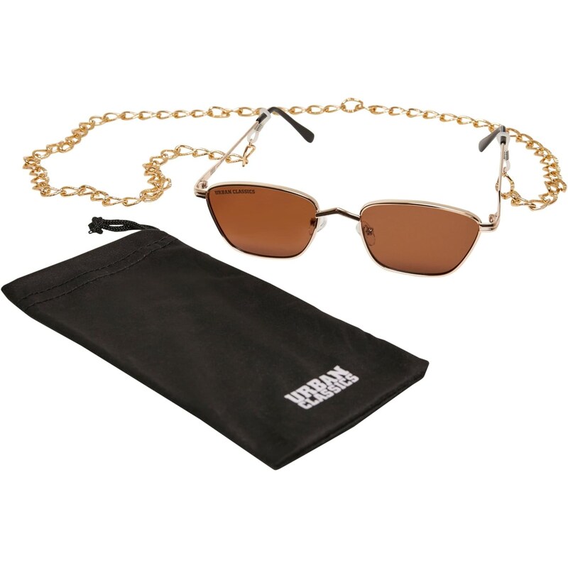 Urban Classics Sluneční brýle Kalymnos hnědá / zlatá 105505076