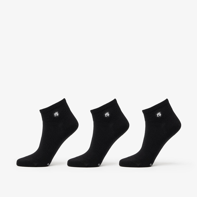 FTSHP Ponožky Footshop Ankle Socks 3-Pack Black 43-46