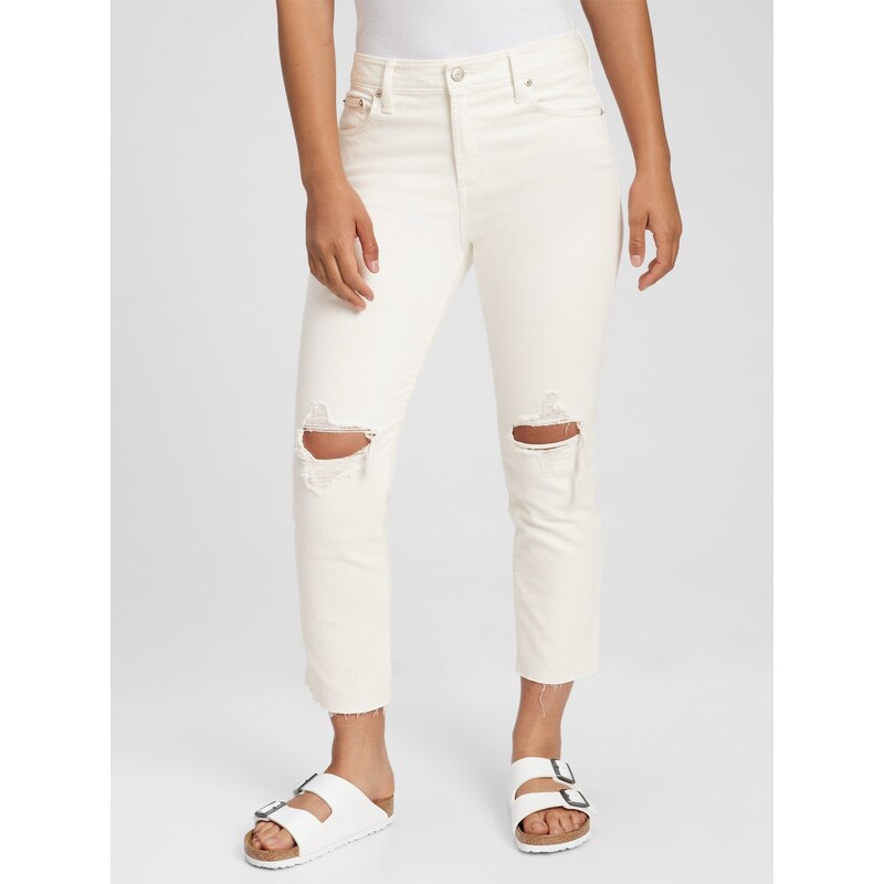 GAP Džíny slim boyfriend white dest - Dámské