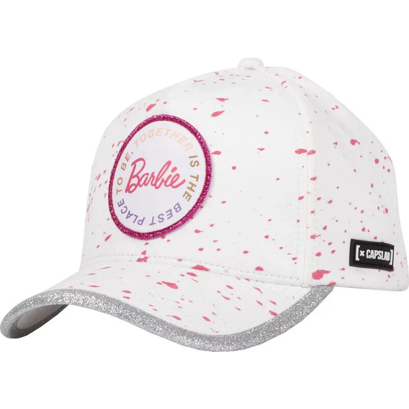 BASIC Bílá kšiltovka s růžovými tečkami Capslab Barbie Cap